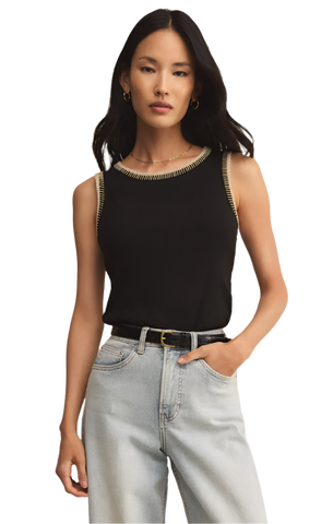 Social Rib Tank Black