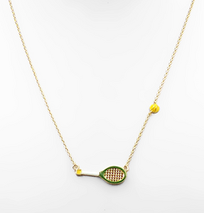 Tennis Racket & Ball Necklace