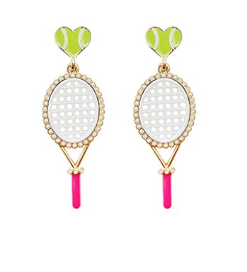 Tennis Racket Heart Earrings