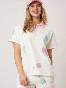 Tennis Sequin Top
