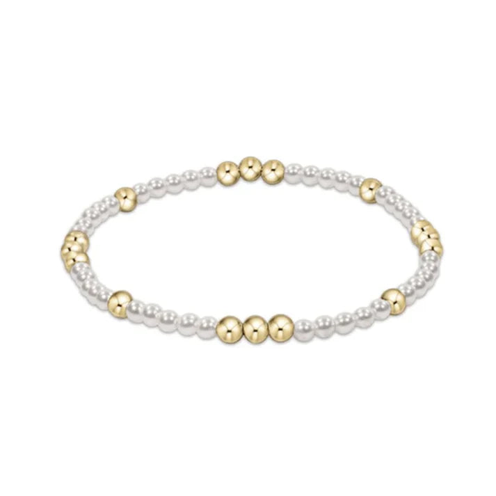 Worthy Pattern 3mm Bead Bracelet - Pearl
