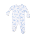Blue Puppy Toile Footie