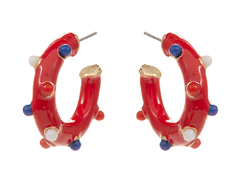 Patriotic Color Enamel Hoops