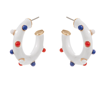 Patriotic Color Enamel Hoops