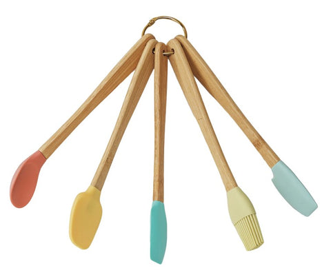 Silicone & Beech Wood Mini Kitchen Utensils