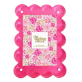 Rectangle Scalloped Acrylic Frame-Hot Pink