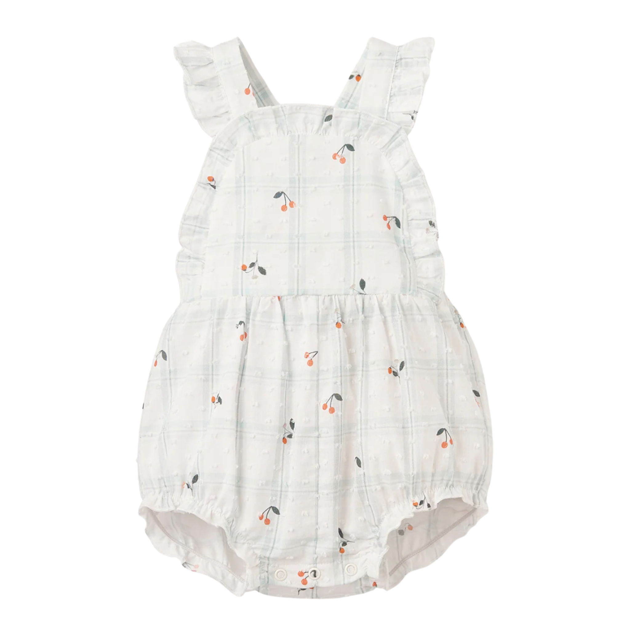 Strawberry Picnic Swiss Dot Sunsuit
