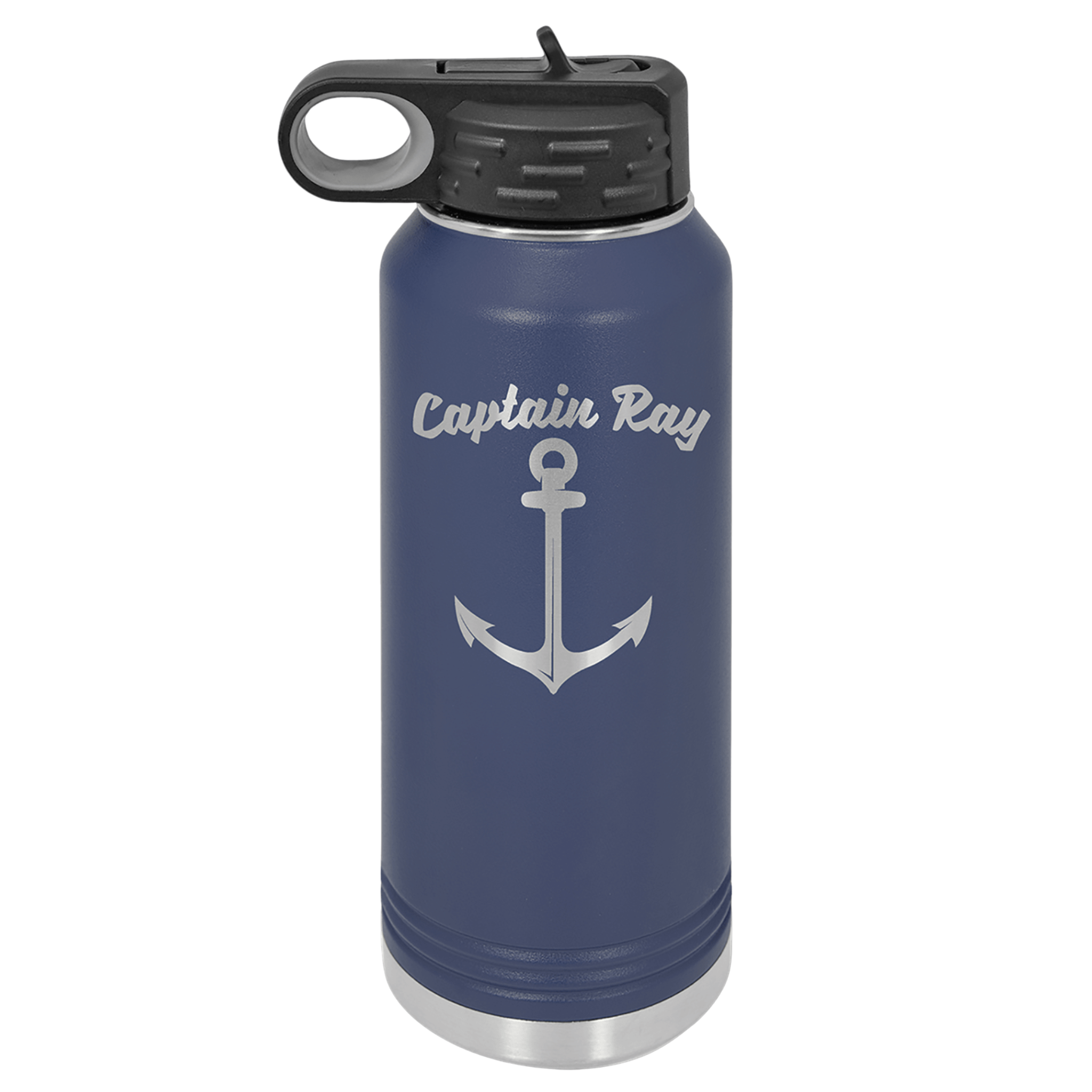 Custom Navy Water Bottle