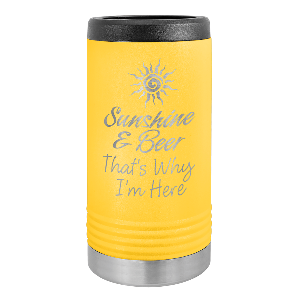 Custom Yellow Skinny Can Koozie