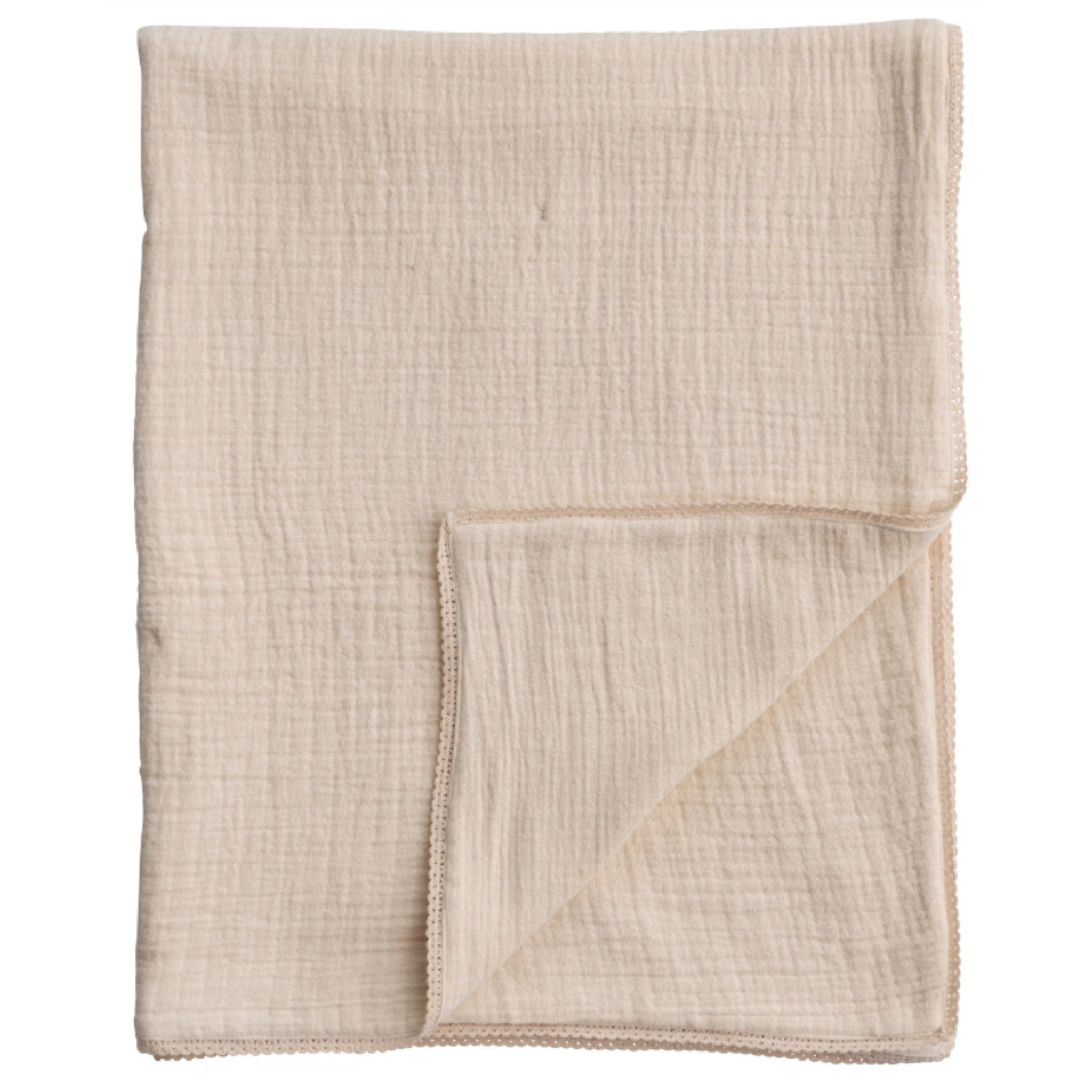 Pink Lace Trim Baby Blanket