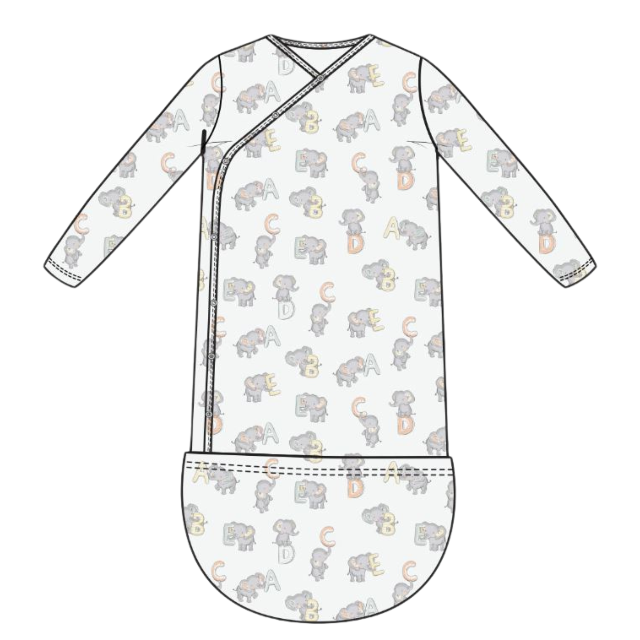 Vintage Elephant ABC Gown