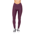 Burgundy Leather Look Crossover Leggings