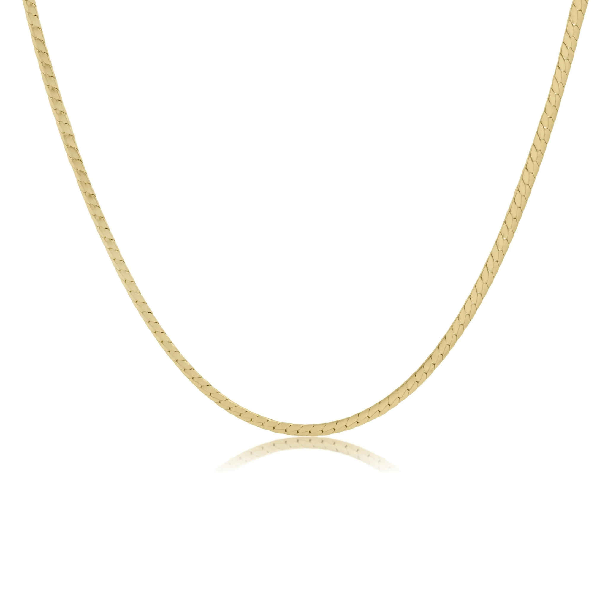 17" Choker Herringbone Chain  - Gold