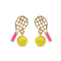 Tennis Earrings Pink