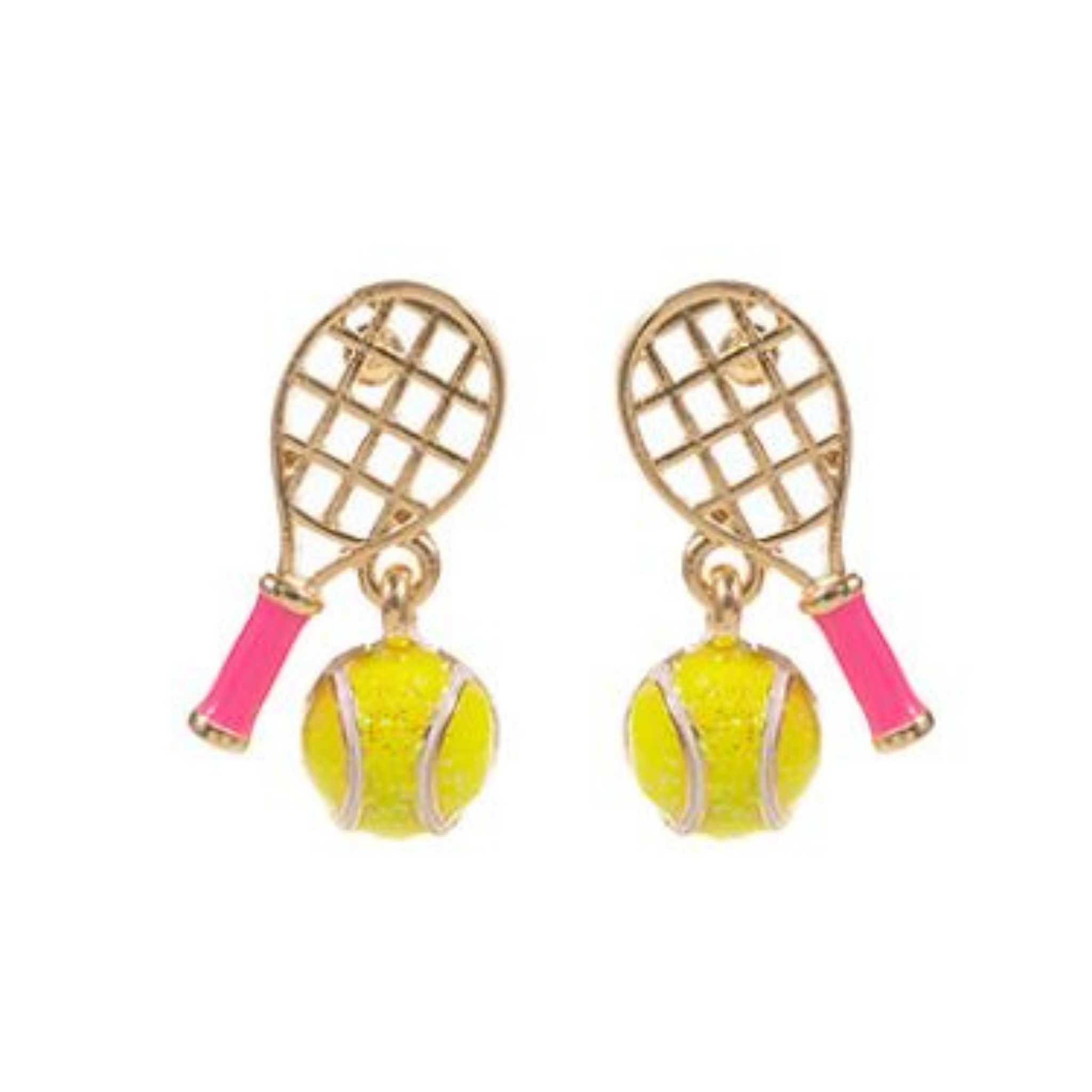 Tennis Earrings Pink