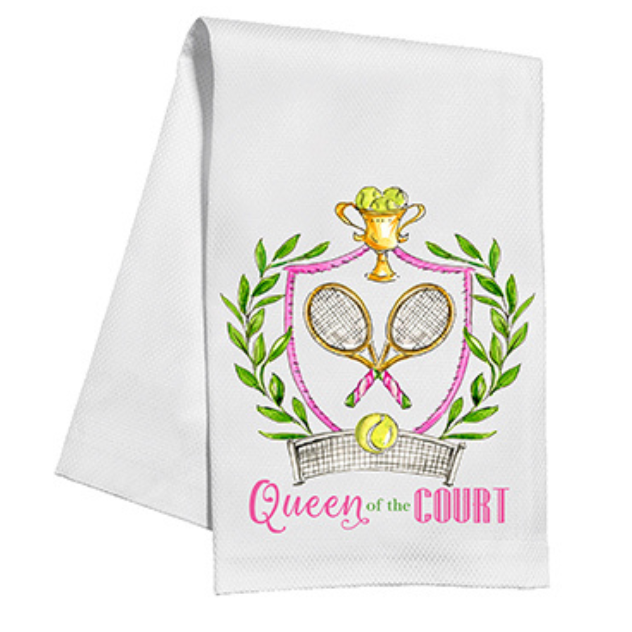 Queen of the Court Crest Tea Towel