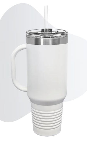 White 40oz Travel Tumbler