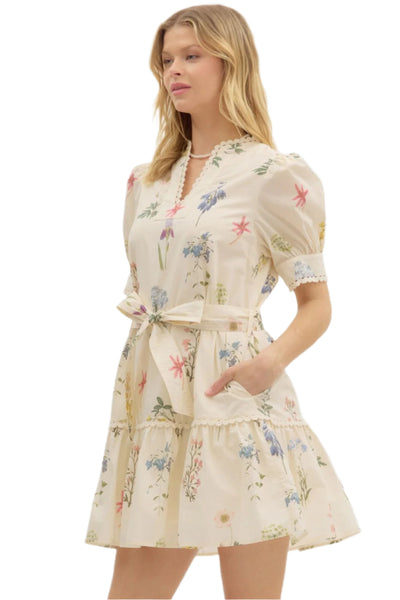 Charlotte Cream Floral Dress