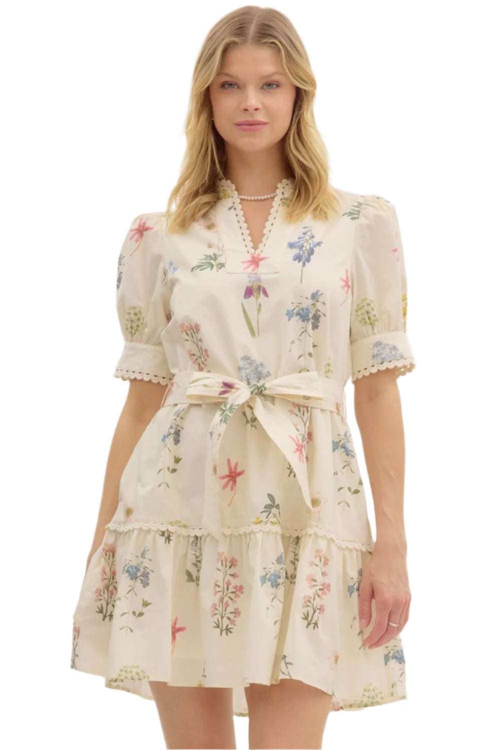 Charlotte Cream Floral Dress