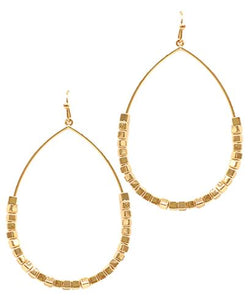 Gold Wire Teardrop Earrings