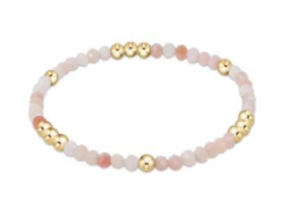 Worthy 3MM Bead Bracelet - Pink Opal