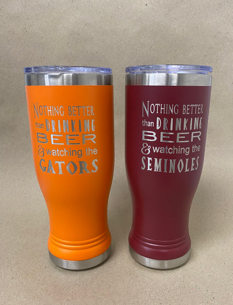 Custom Maroon Pilsner Tumbler