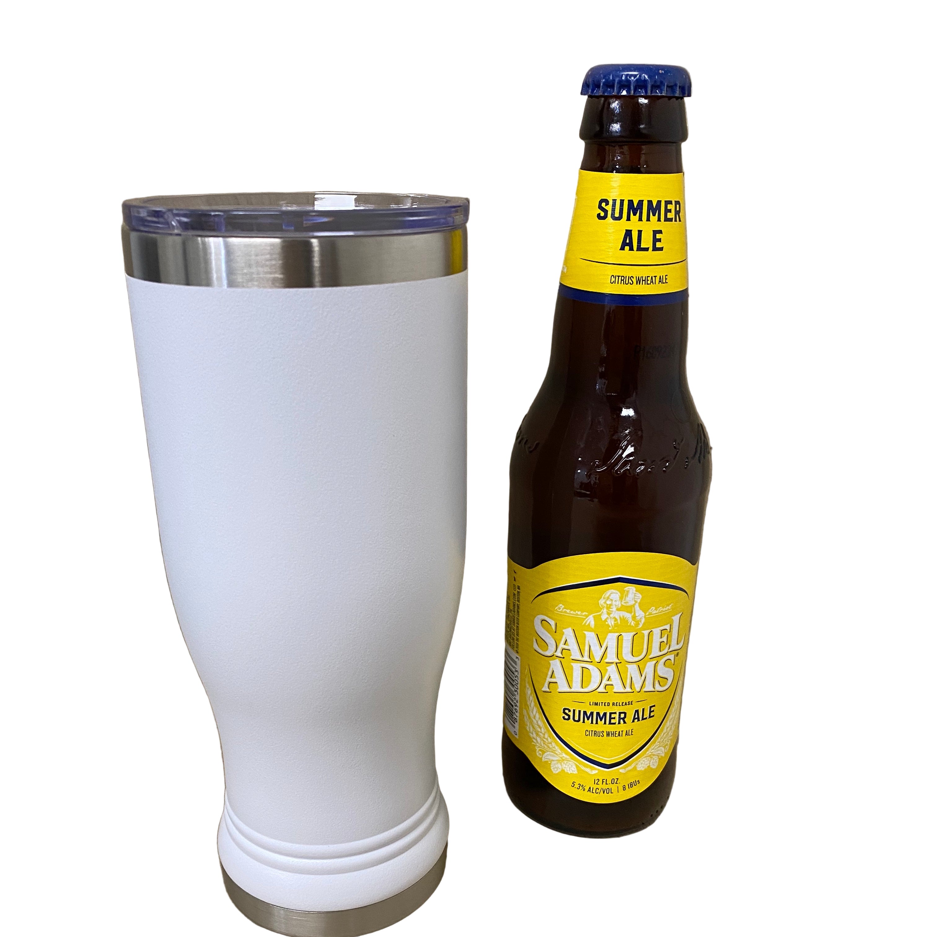 Custom White Pilsner Tumbler