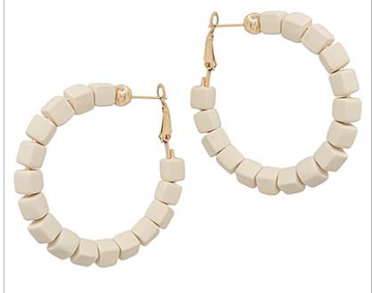 Square Clay Beads Hoops