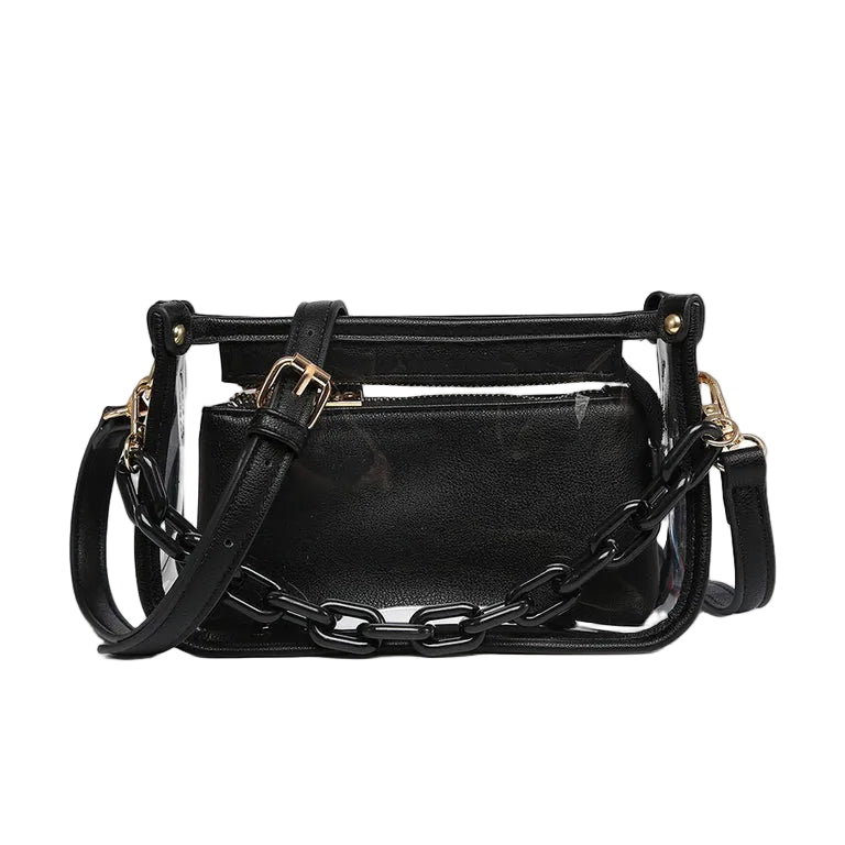 Jessica Clear Crossbody w/ Chain