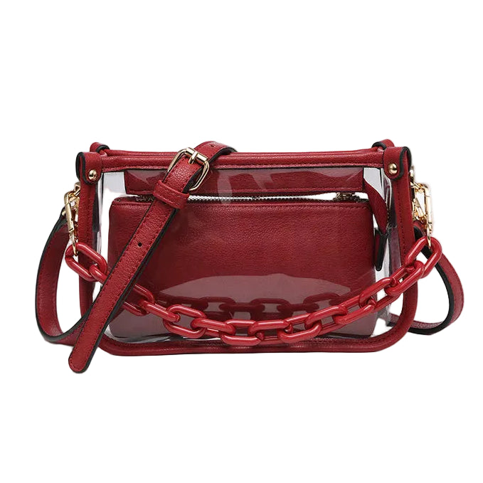 Jessica Clear Crossbody w/ Chain