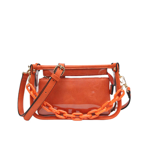 Jessica Clear Crossbody w/ Chain