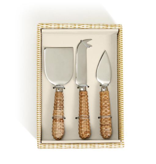 Wicker Weave Cheese Knives