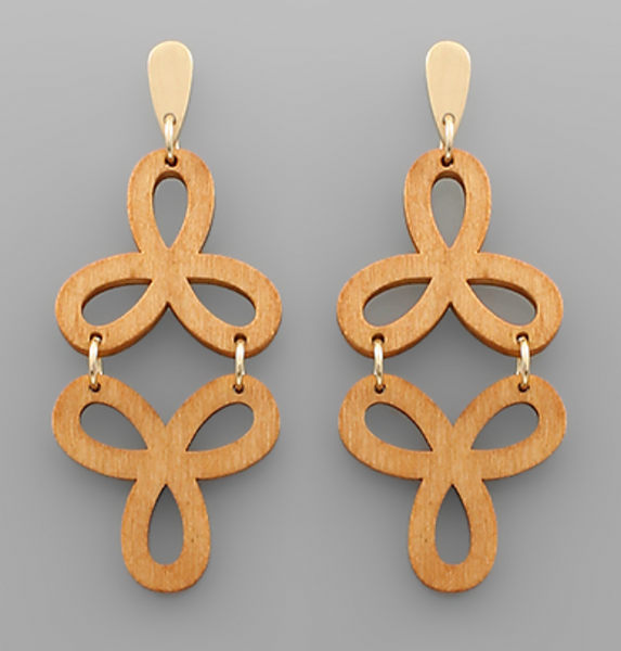 Wood Arabesque Earrings