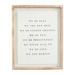 We Are Family Glass Plaque