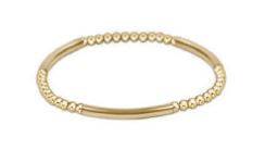 Bliss Bar Pattern Gold 3mm Bead Bracelet