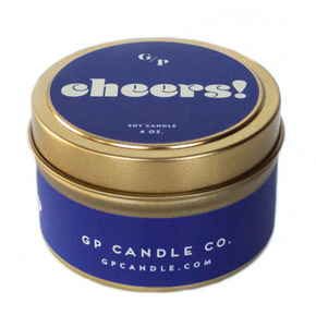 Cheers Tin Candle
