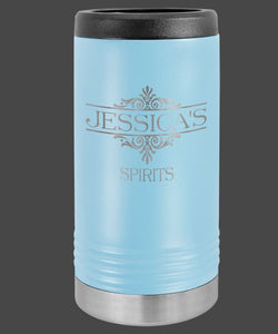 Custom Light Blue Skinny Can Koozie