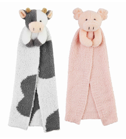 Cow & Pig Lovey Blankets