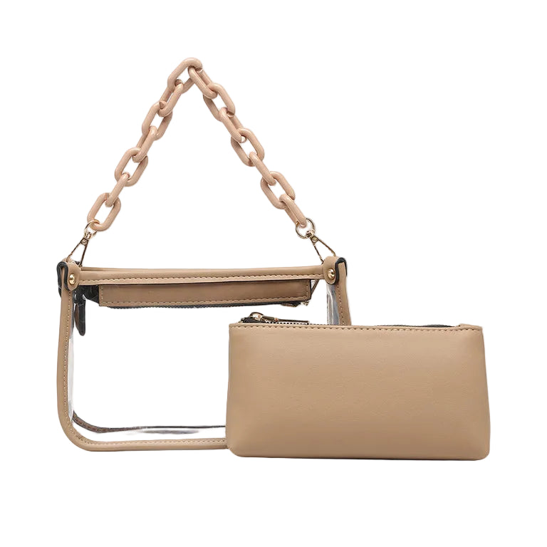 Jessica Clear Crossbody w/ Chain