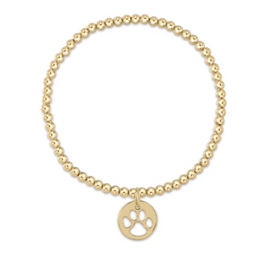 Classic Gold 2mm Paw Print Bracelet