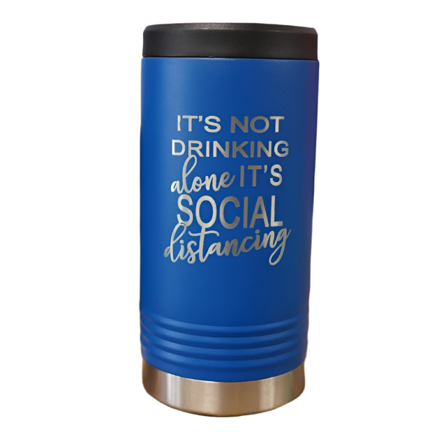 Custom Royal Blue Skinny Can Koozie
