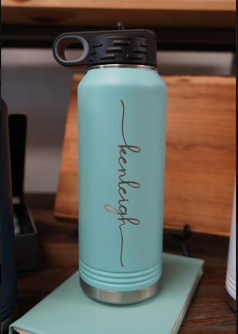 Custom Teal Water Bottle