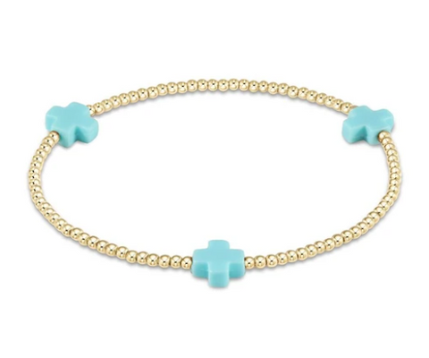 Turquoise Cross 2mm Bracelet
