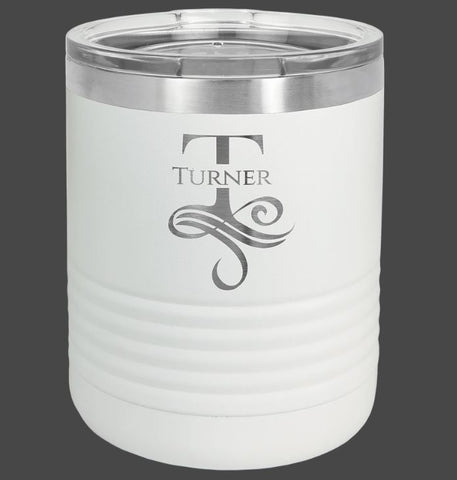 Custom White Lowball Tumbler