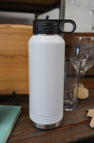 Custom White Water Bottle
